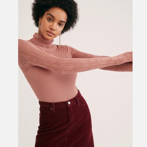 Free People Pointelle Turtleneck Bodysuit - Picture 4 of 6